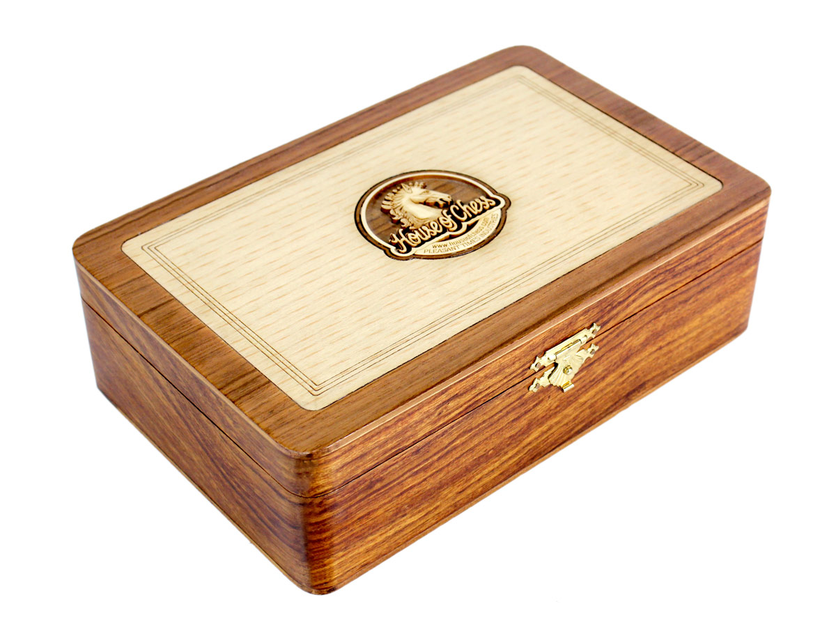 Hinged wooden storage box